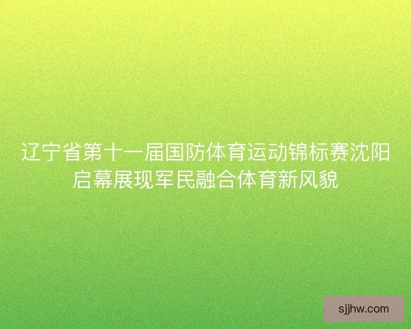 辽宁省第十一届国防体育运动锦标赛沈阳启幕展现军民融合体育新风貌