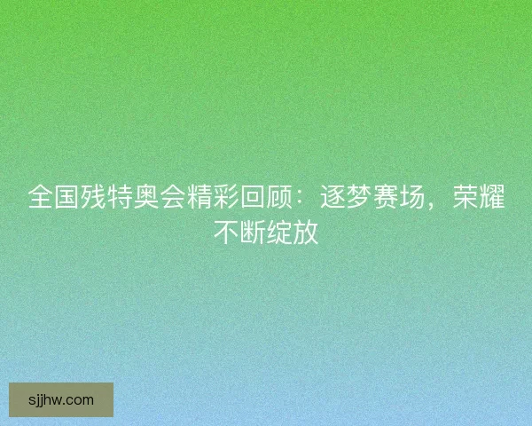 全国残特奥会精彩回顾：逐梦赛场，荣耀不断绽放