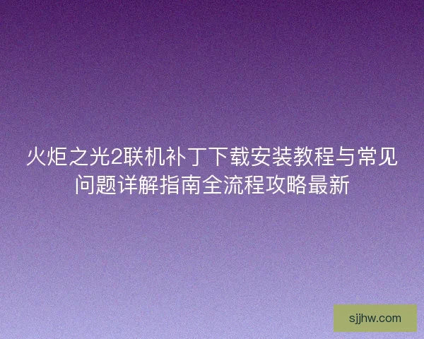 火炬之光2联机补丁下载安装教程与常见问题详解指南全流程攻略最新